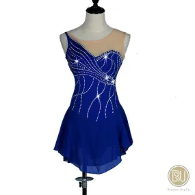 Ice Skating Costumes Skating Dress Royal Blue Sleeveless