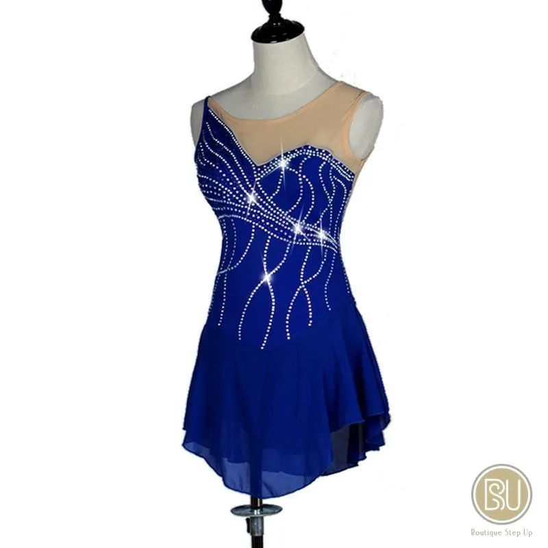 Ice Skating Costumes Skating Dress Royal Blue Sleeveless