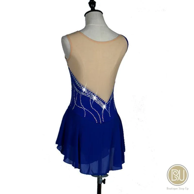 Ice Skating Costumes Skating Dress Royal Blue Sleeveless