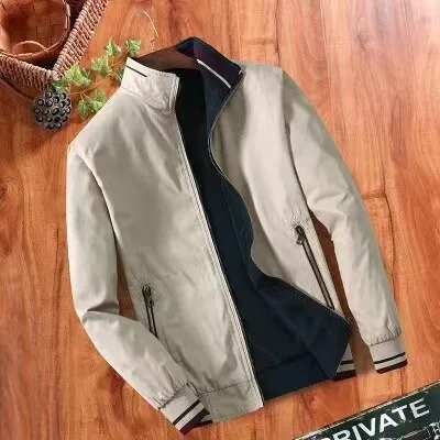 Ilooove Autumn Pure Cotton Bomber Jacket Men Fashion Casual Windbreaker Jacket Coat New Hot Outwear Stand Slim Military Jacket