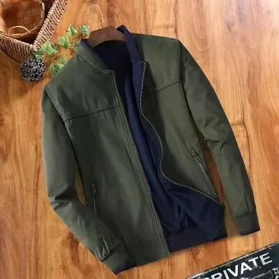 Ilooove Autumn Pure Cotton Bomber Jacket Men Fashion Casual Windbreaker Jacket Coat New Hot Outwear Stand Slim Military Jacket