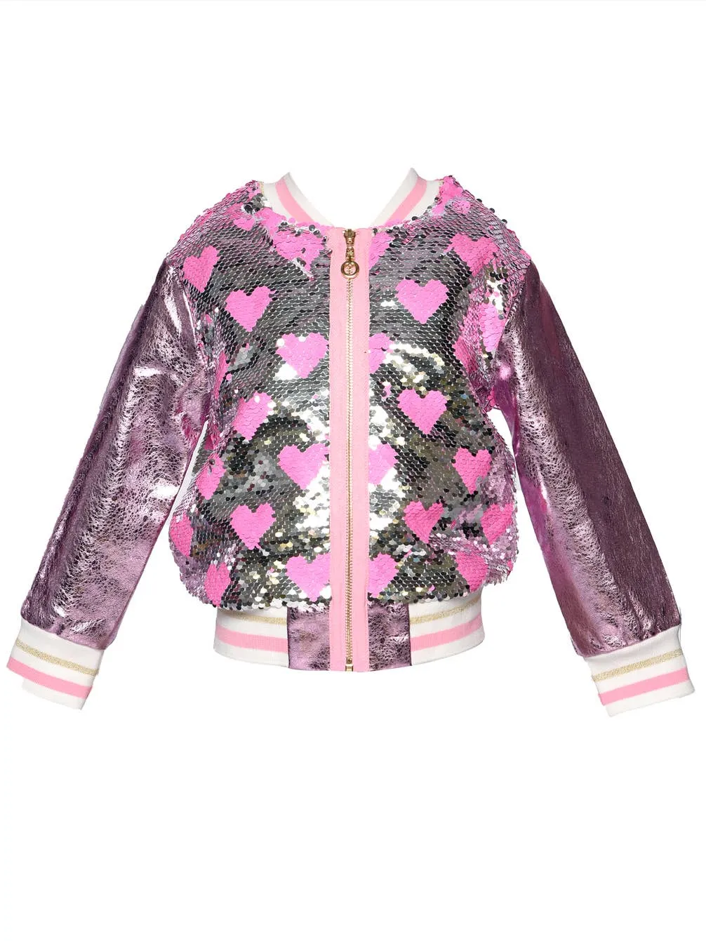 Infant l Toddler l Little Girl’s Heart Sequin Bomber Jacket