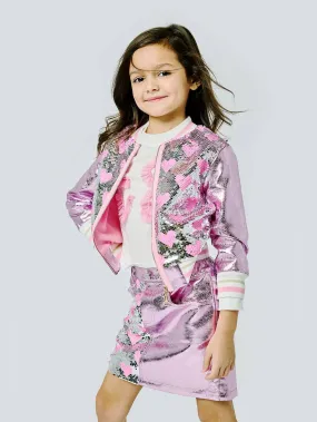 Infant l Toddler l Little Girl’s Heart Sequin Bomber Jacket