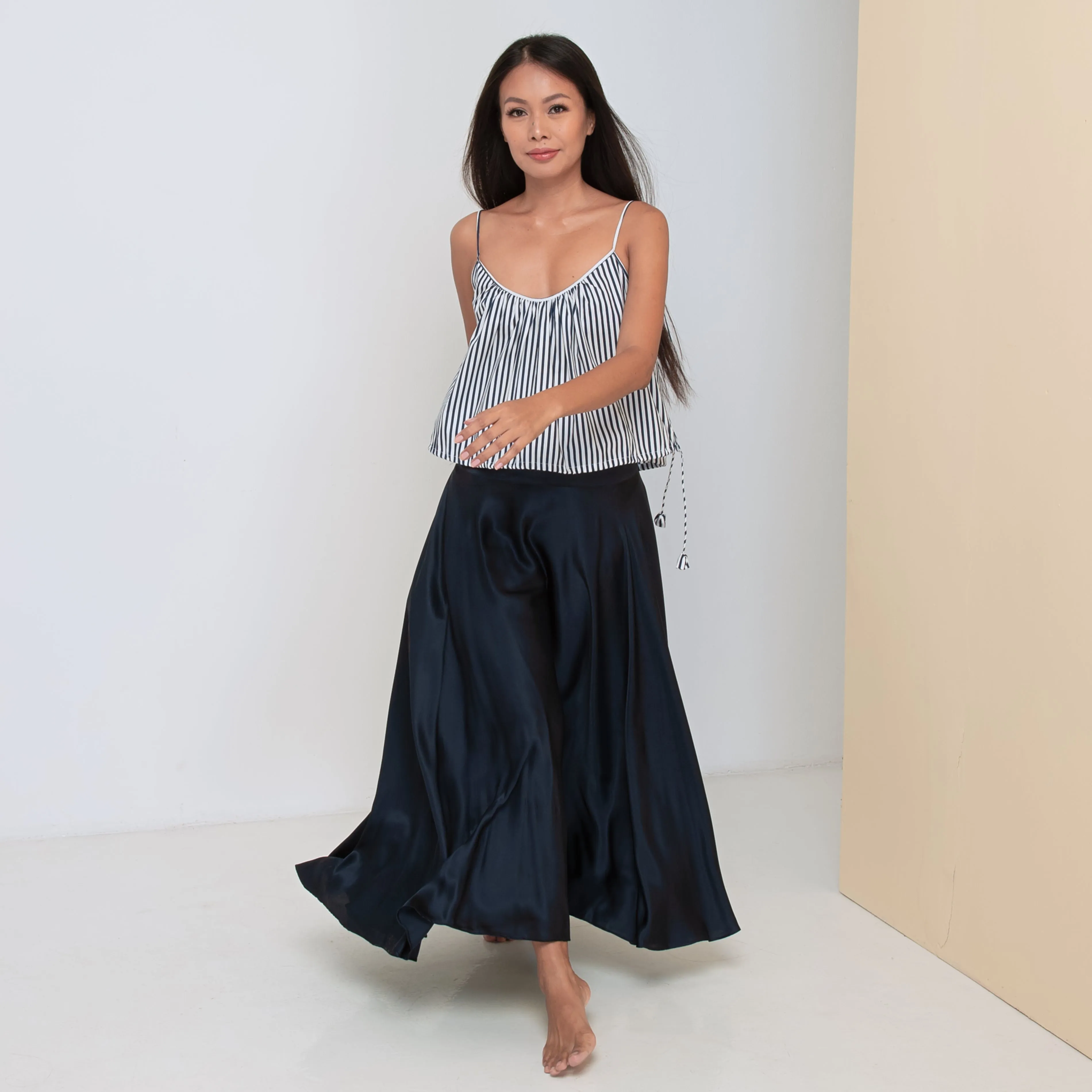 INFINITY SKIRT - Viscose Satin | Midnight Blue