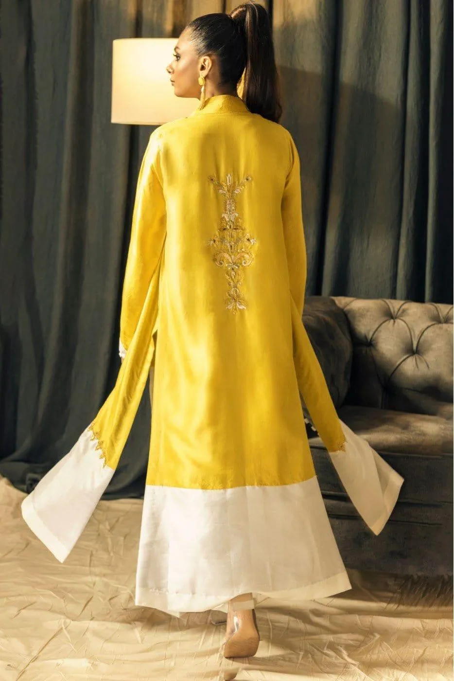 Insia Sohail - Yellow and Grey Zara