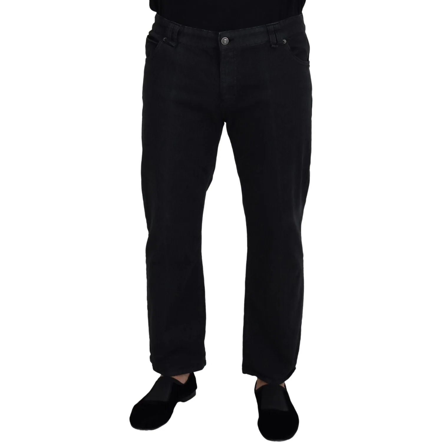 John Galliano Elegant Black Mainline Cotton Jeans