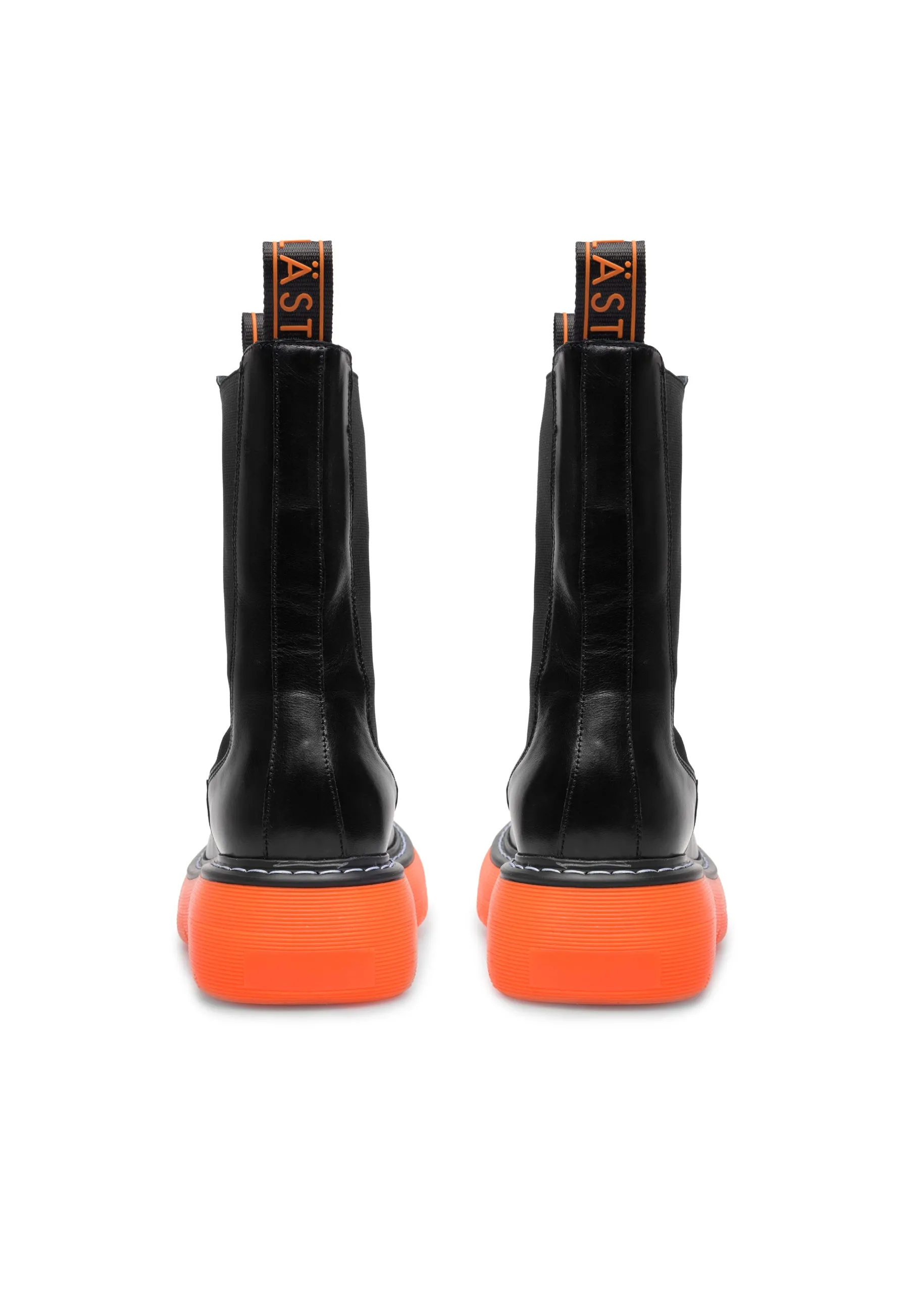 Joy Black Orange High Chelsea Boots