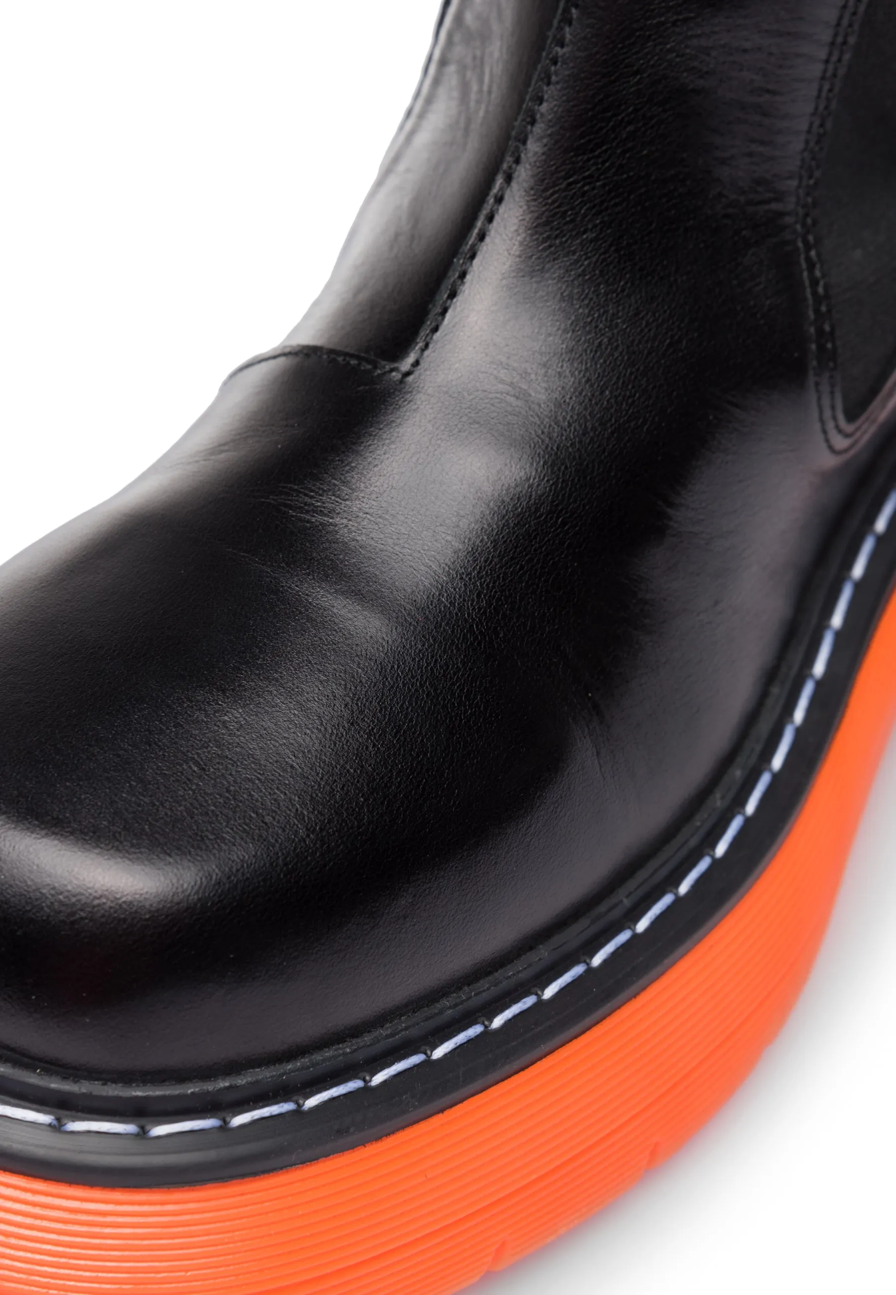 Joy Black Orange High Chelsea Boots