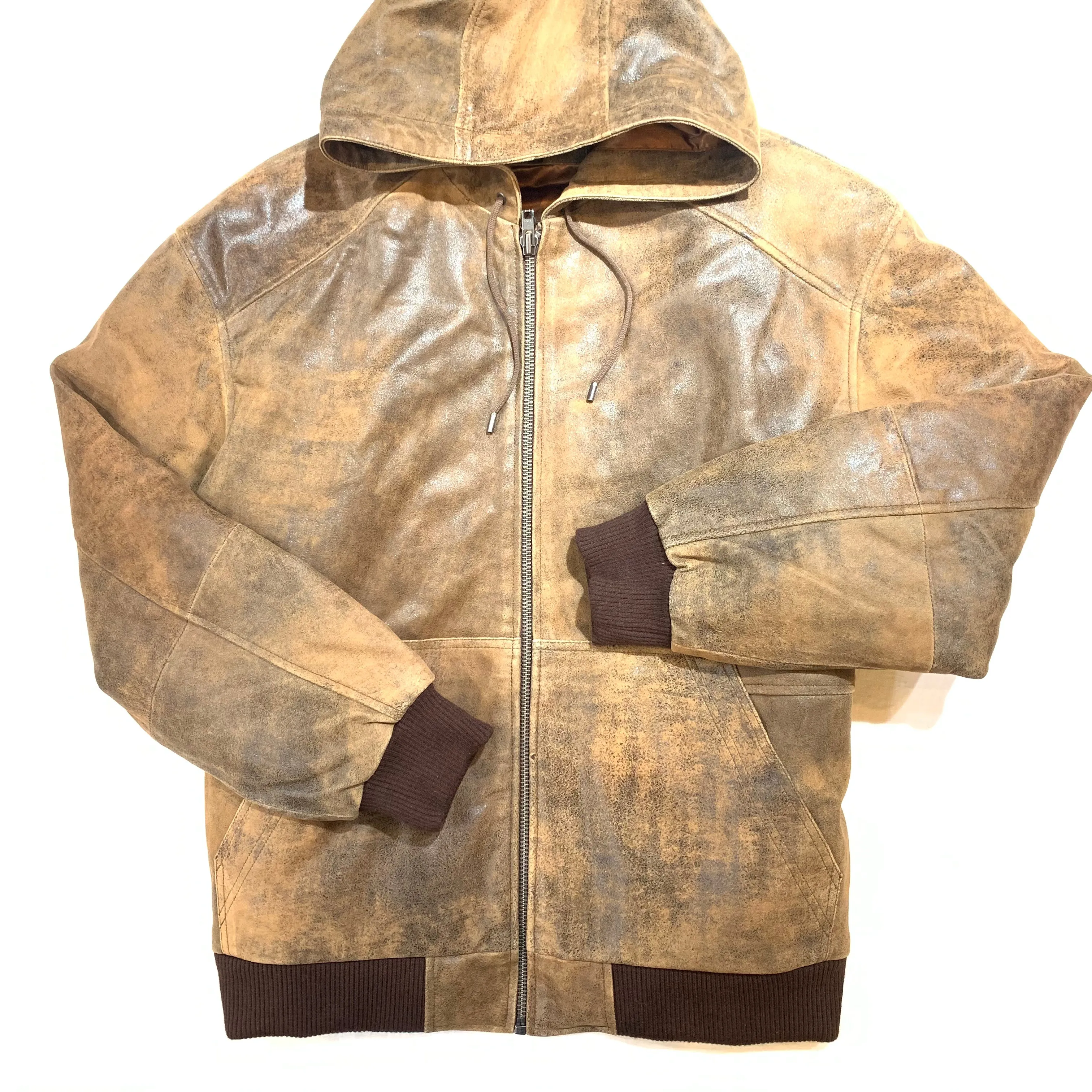 Kashani Jungle Lambskin Hooded Bomber Jacket