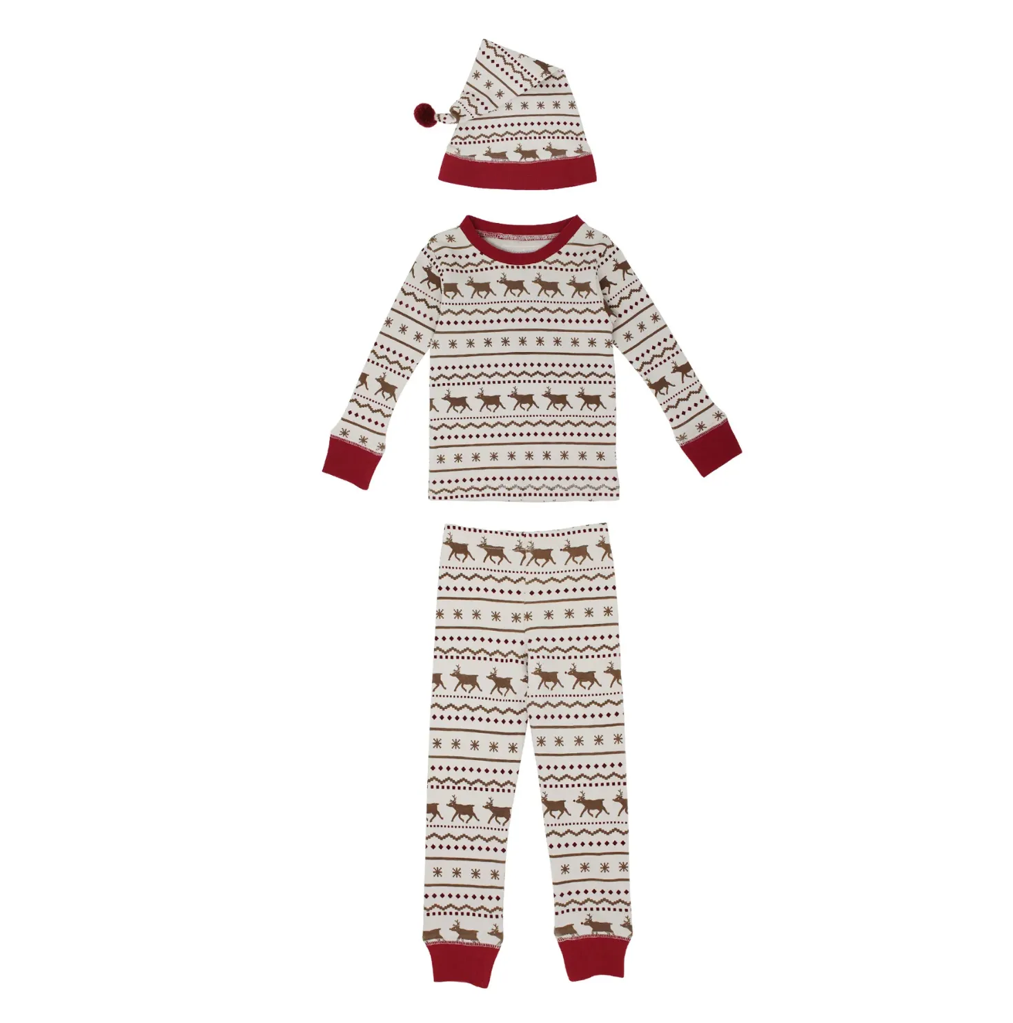 Kids' Organic Holiday PJ & Cap Set