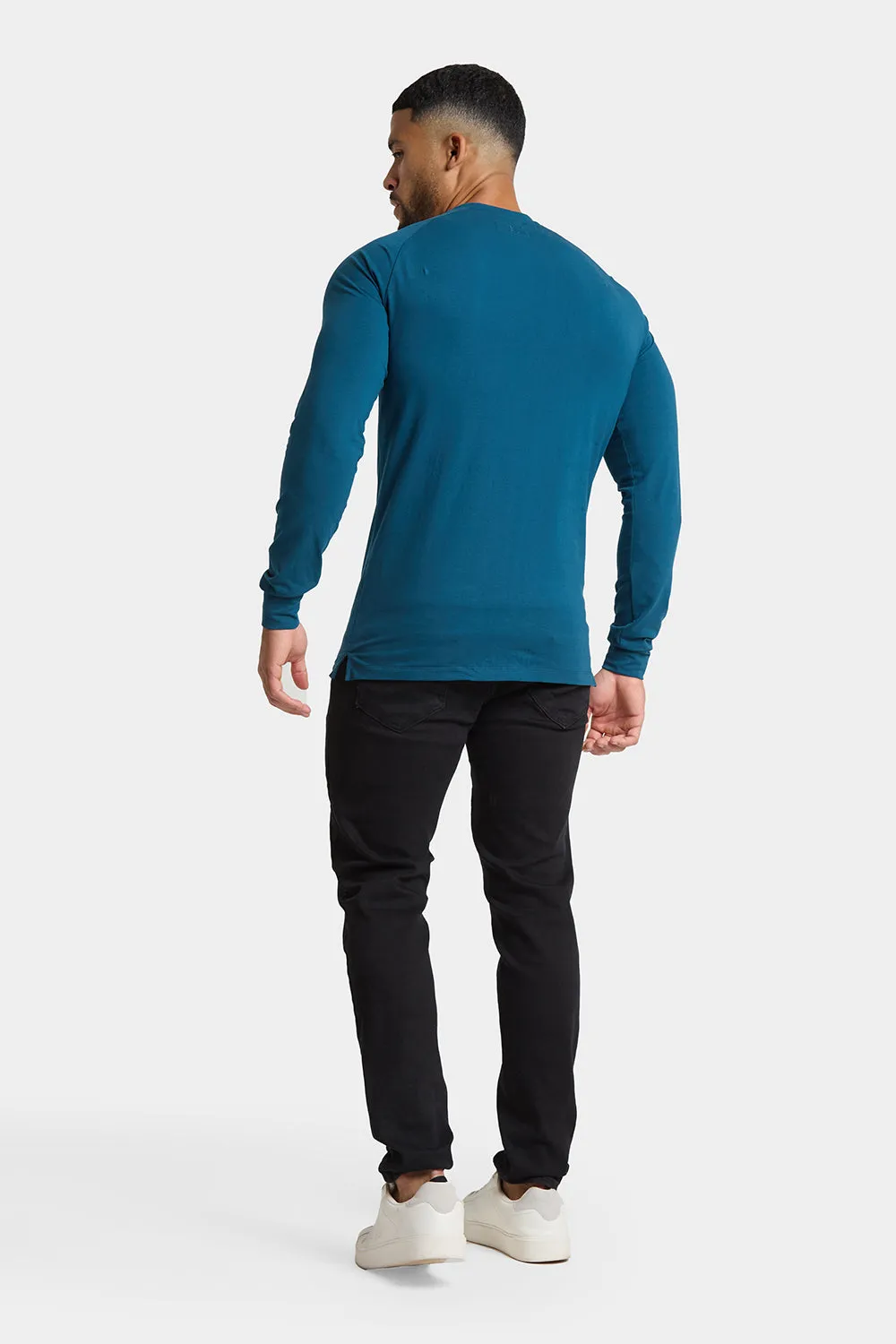 Long Sleeve Everyday Henley T-Shirt in Teal