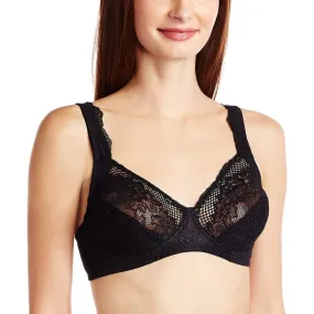 Lovable Full coverage Encircle Lace Bra for Women Black