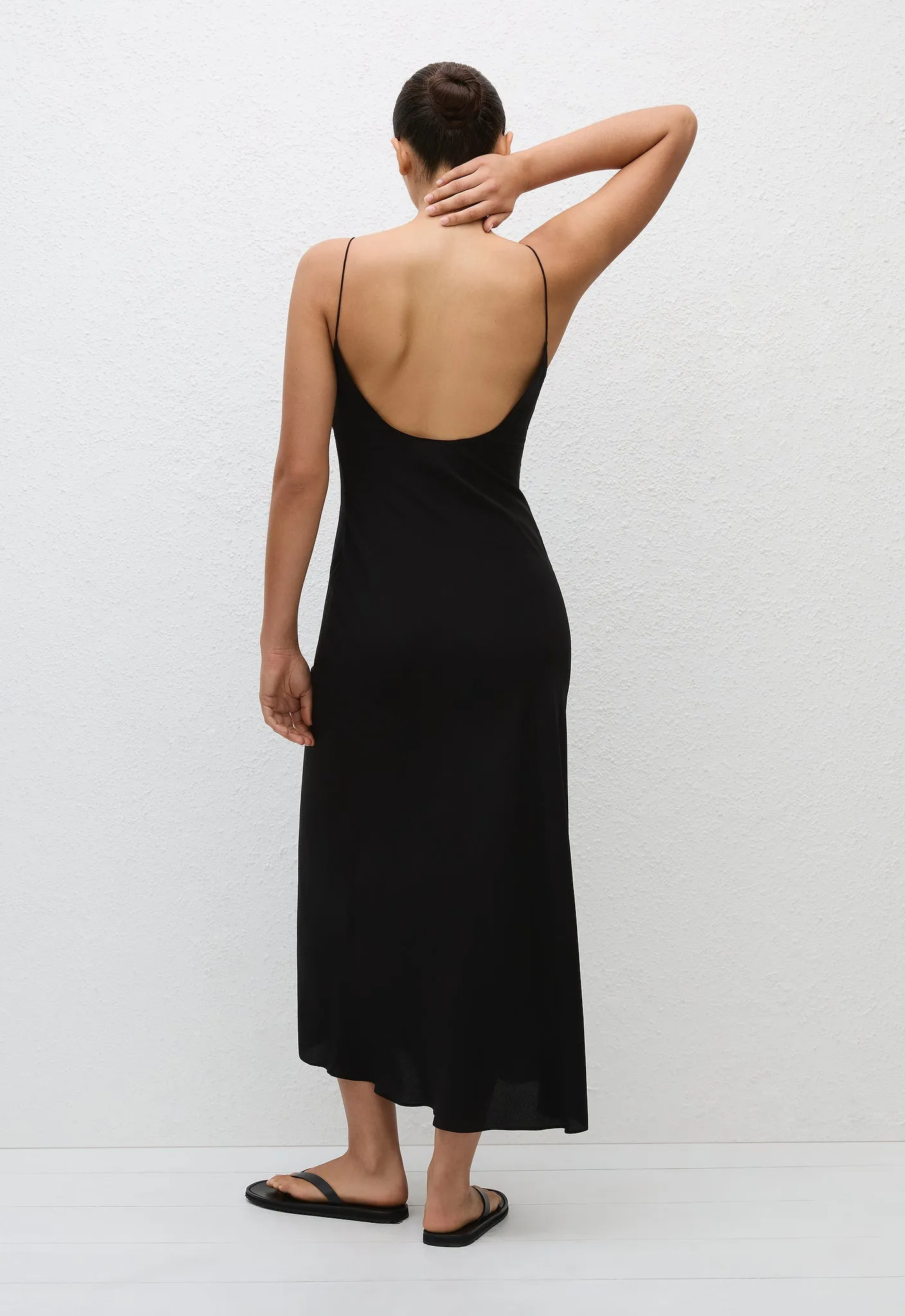 Low Back Slip Dress - Black