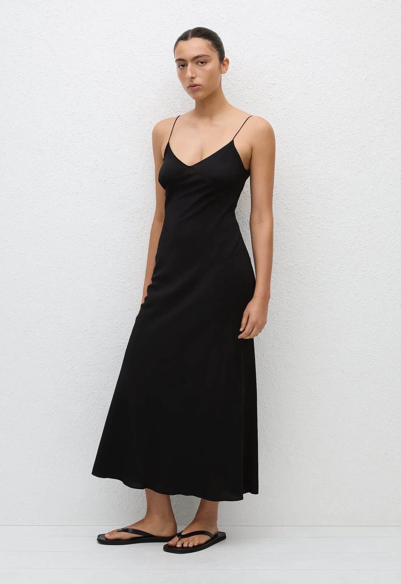 Low Back Slip Dress - Black