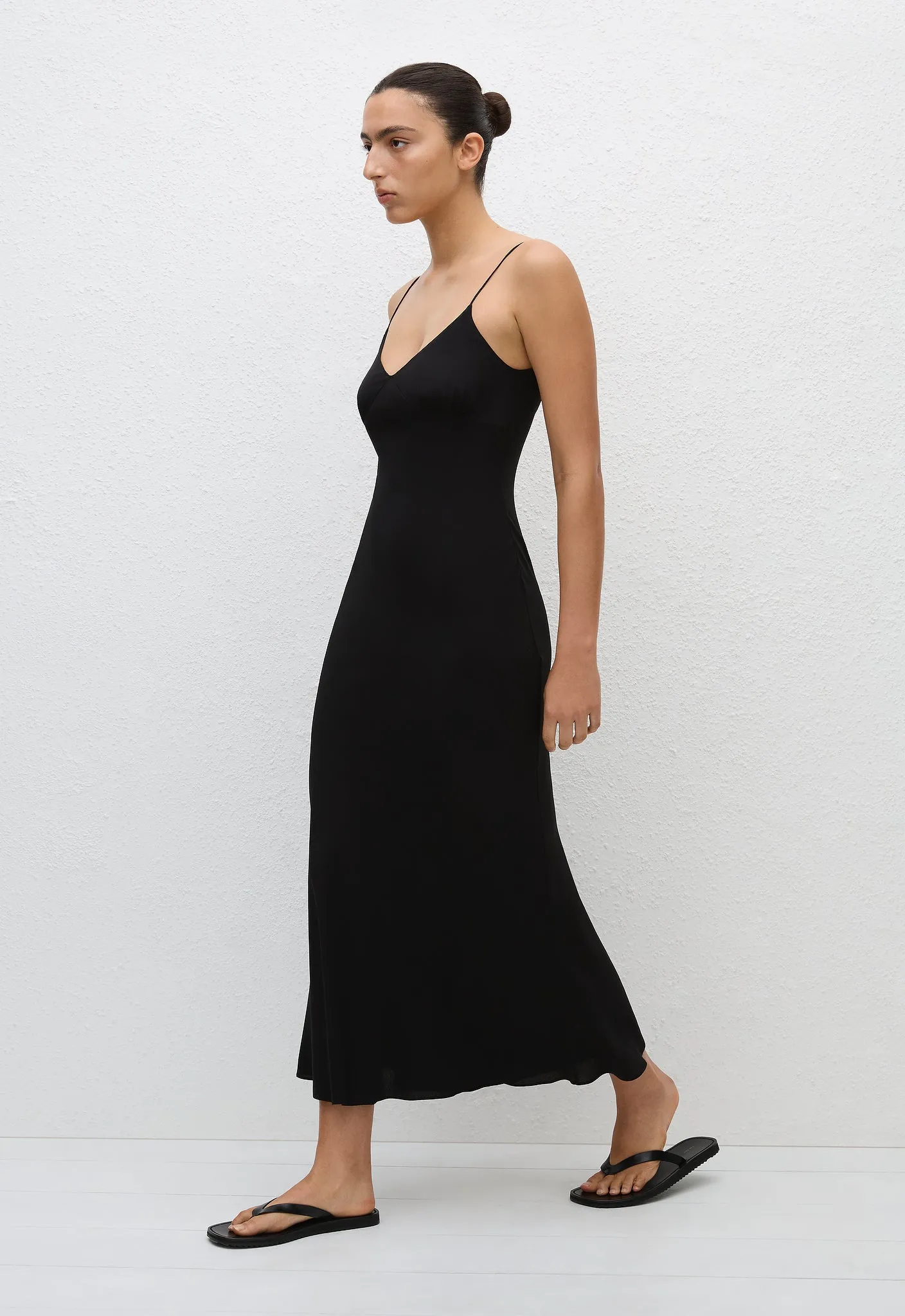 Low Back Slip Dress - Black