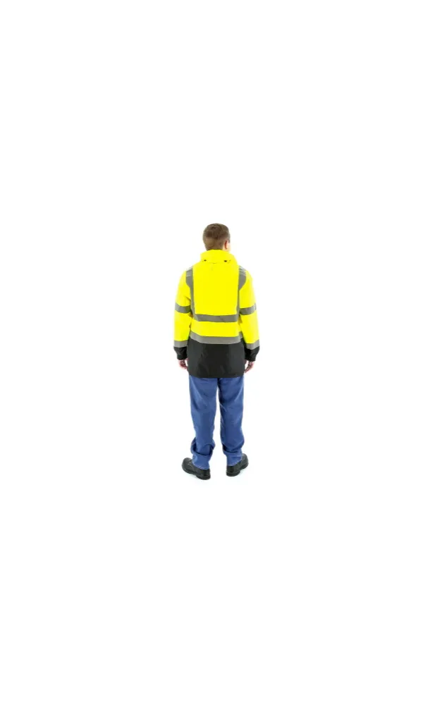 Majestic 75-1305 Hi-Vis Waterproof Rain Jacket Nylon Mesh Liner ANSI 3 R