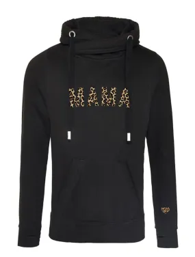 MAMA Bold Leopard Luxe Hoodie - Black