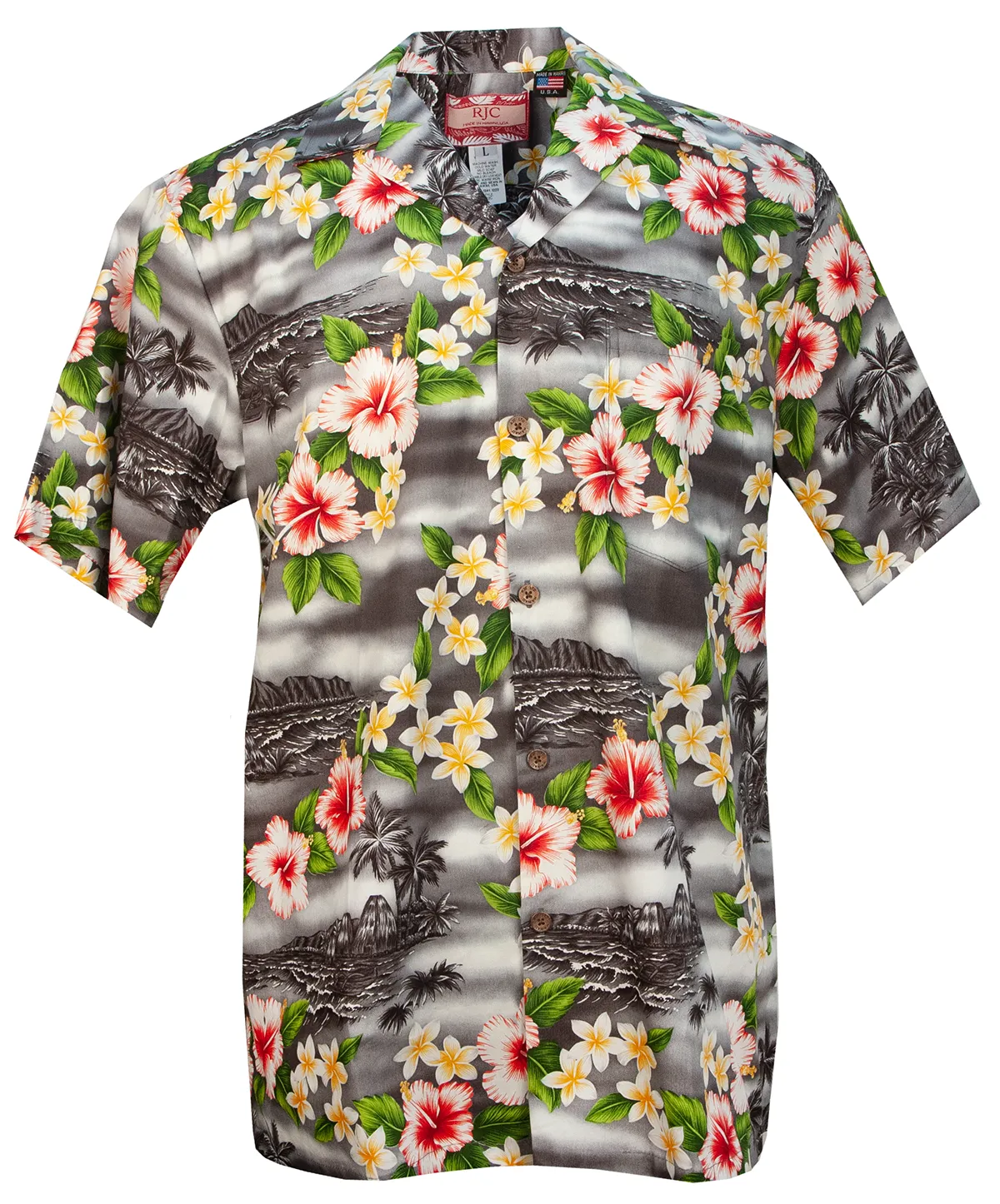 Mauka Mens Hawaiian Shirt in Charcoal