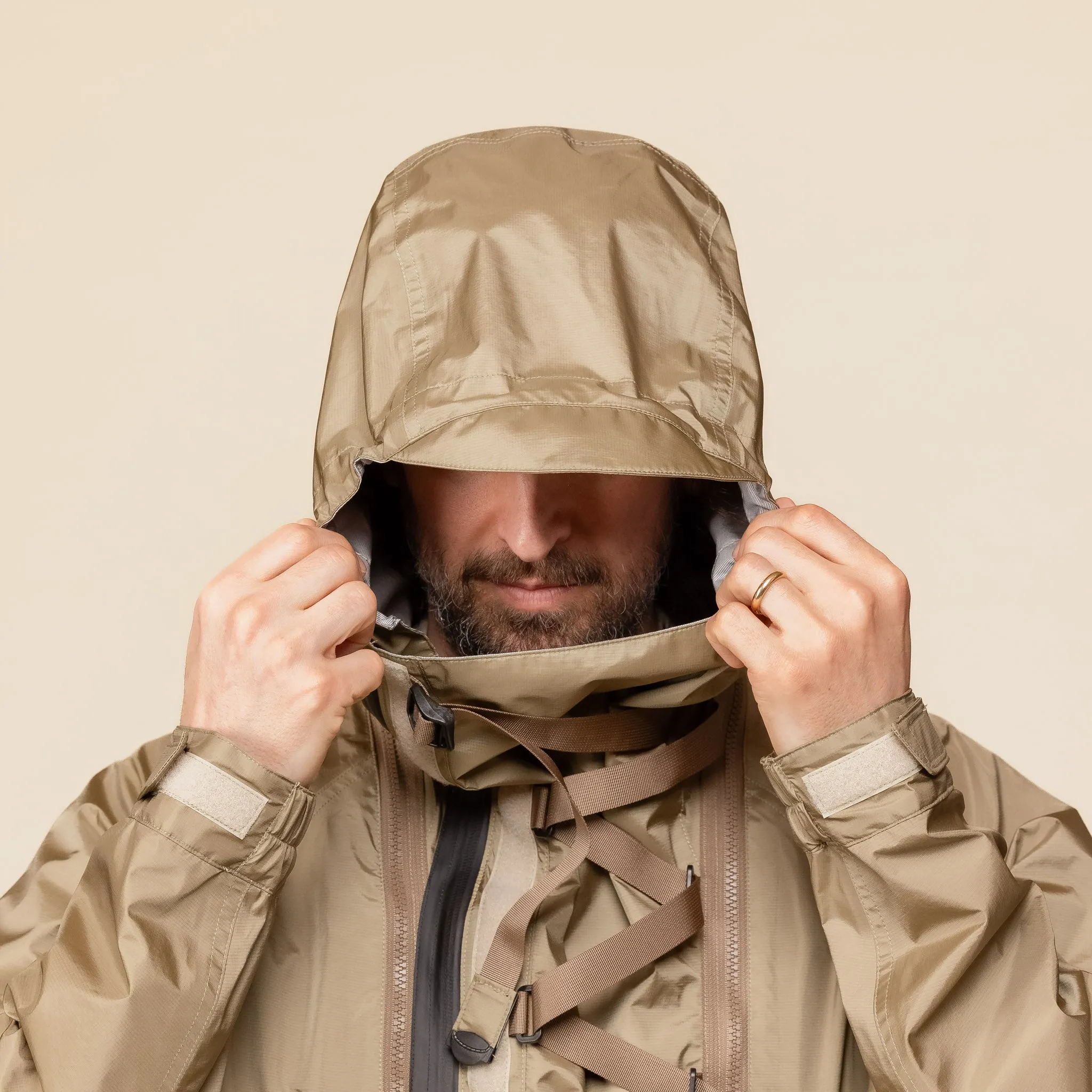 Meanswhile - Air Circulation System Rain Jacket - Coyote