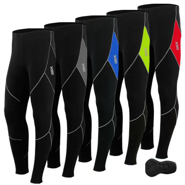 Men Winter Cycling Padded Trousers Thermal Bike Bicycle Legging Pants Tights