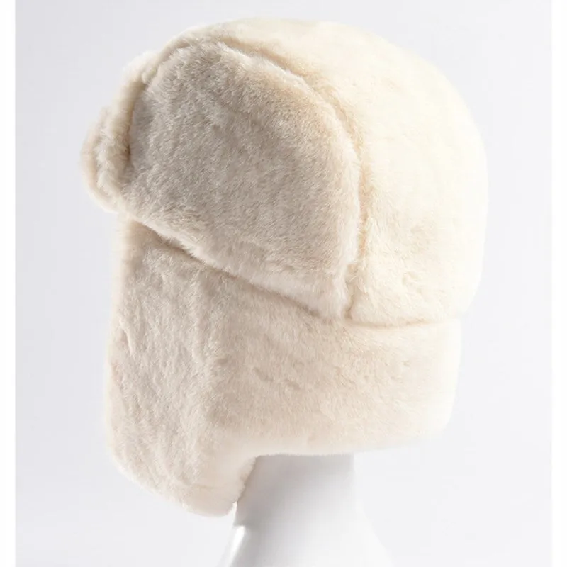 Men Women Cold Winter Bomber Hats Warm Earflaps Thick Fur Added Ear Protector Soviet Multifunctiona Caps Hat