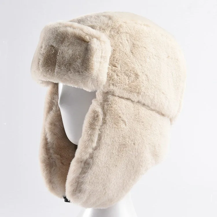 Men Women Cold Winter Bomber Hats Warm Earflaps Thick Fur Added Ear Protector Soviet Multifunctiona Caps Hat