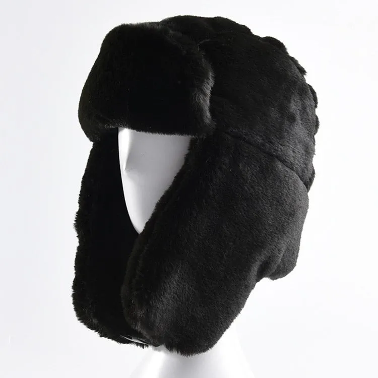 Men Women Cold Winter Bomber Hats Warm Earflaps Thick Fur Added Ear Protector Soviet Multifunctiona Caps Hat