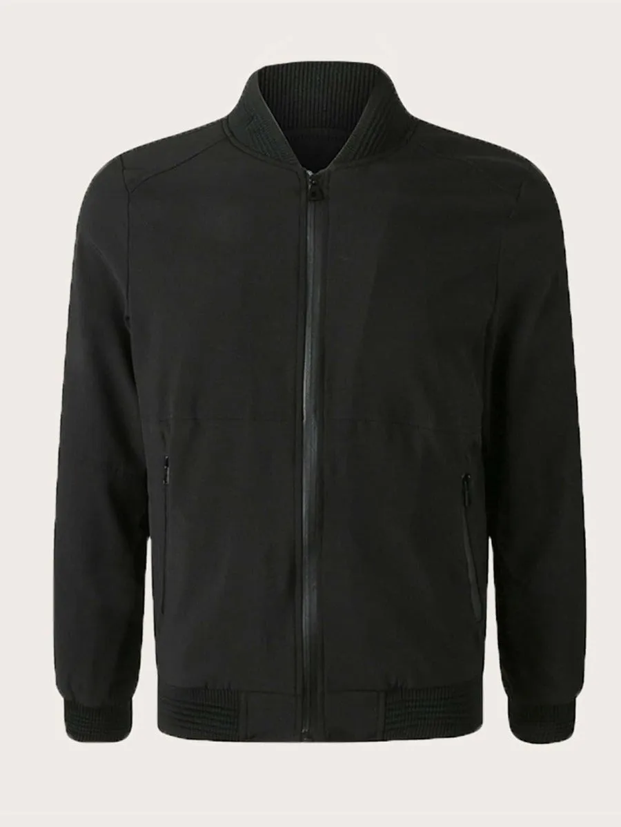 Men Zip Up Bomber Jacket