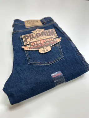 Mens 5 Pocket Western Jean, Stretch Fabrication, Short Leg, Indigo Stonewash