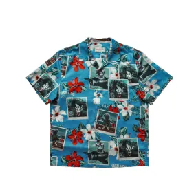 Men's Cartoon Cat Printed Aloha Shirt