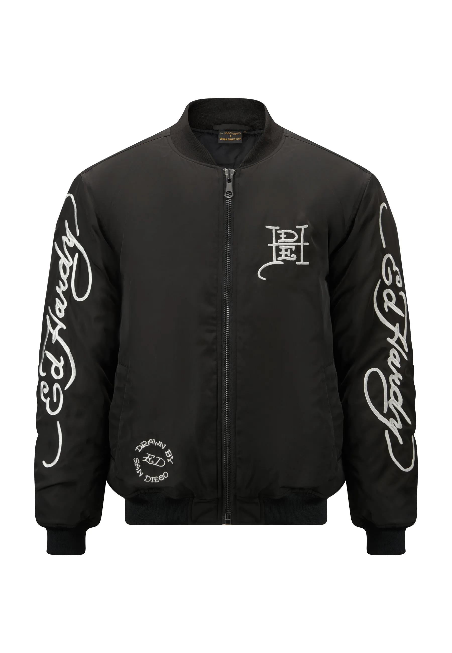 Mens Dragon-Head-Deh Bomber Jacket - Black