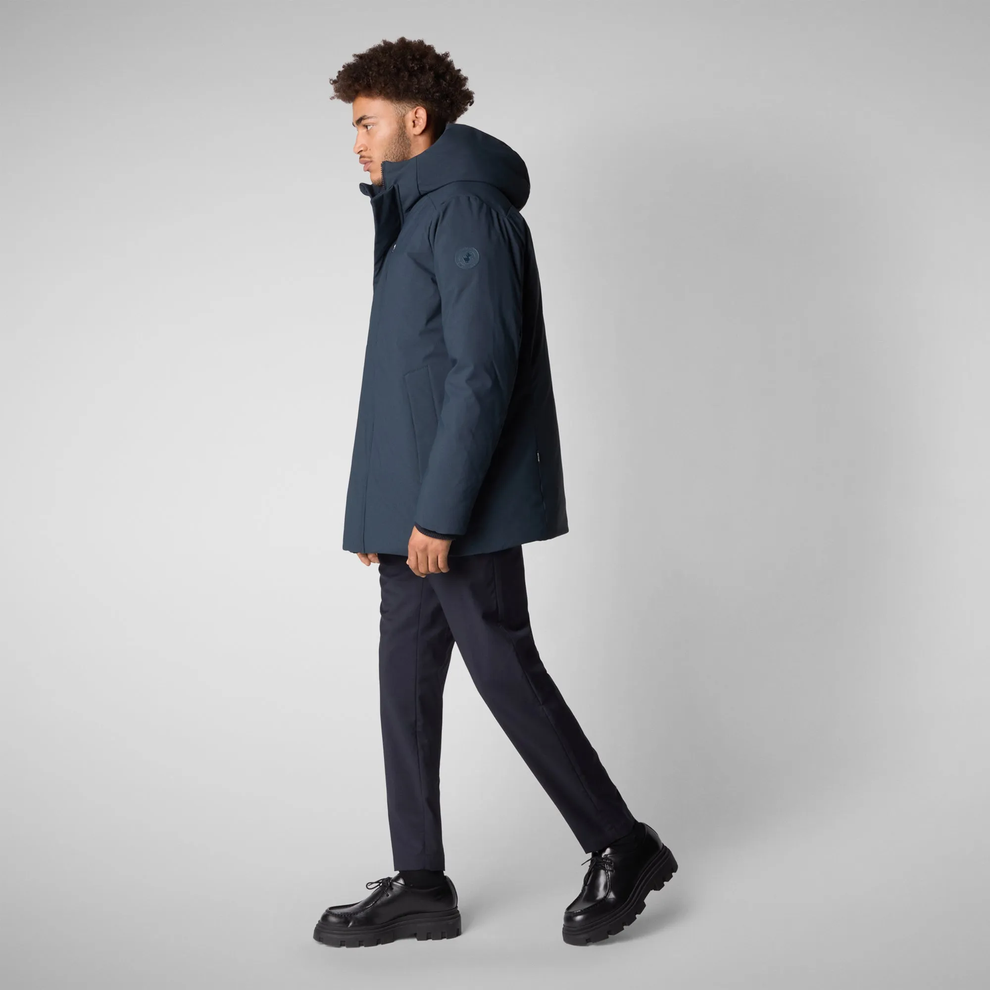 Men's  Hooded Parka Antoine in BLUE BLACK