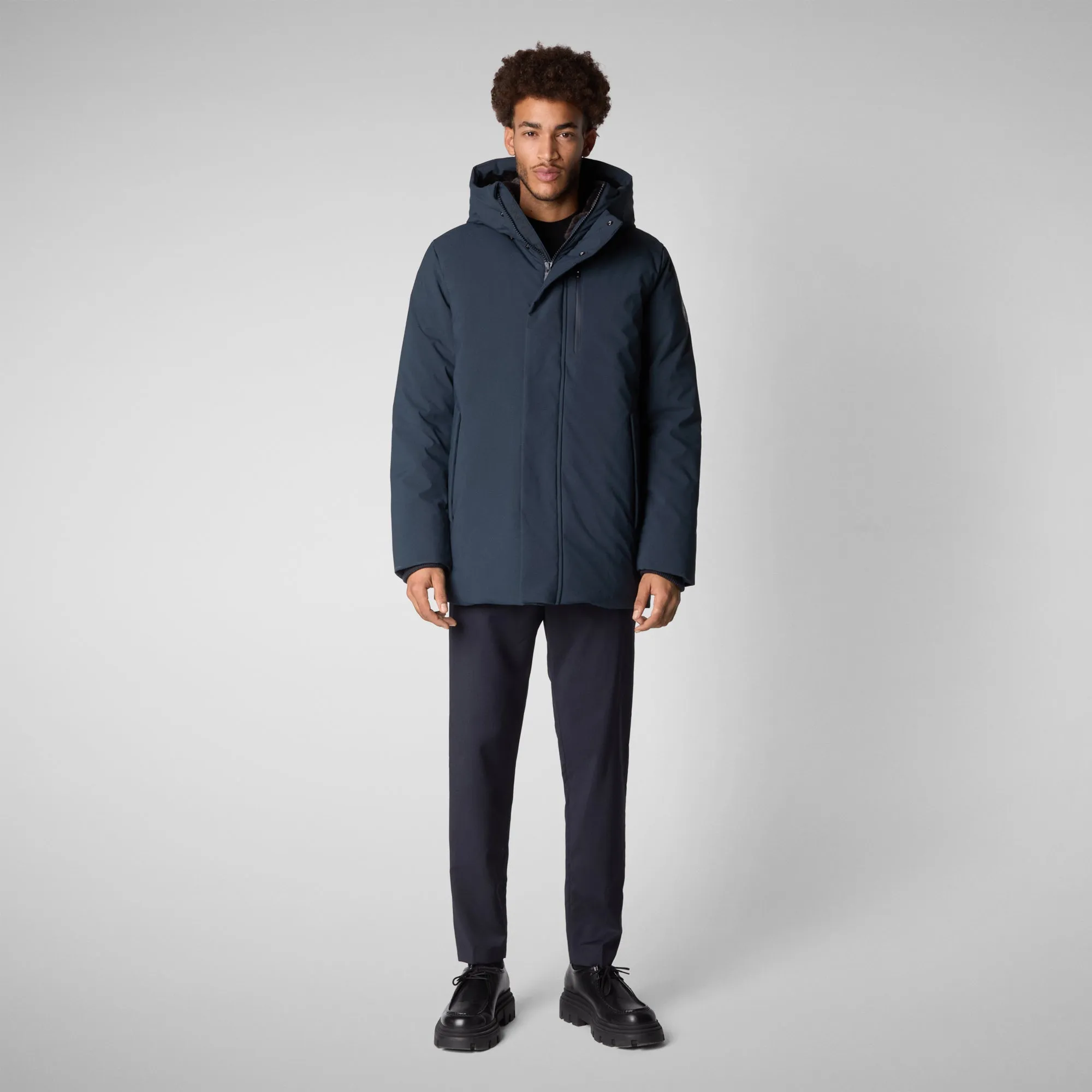 Men's  Hooded Parka Antoine in BLUE BLACK