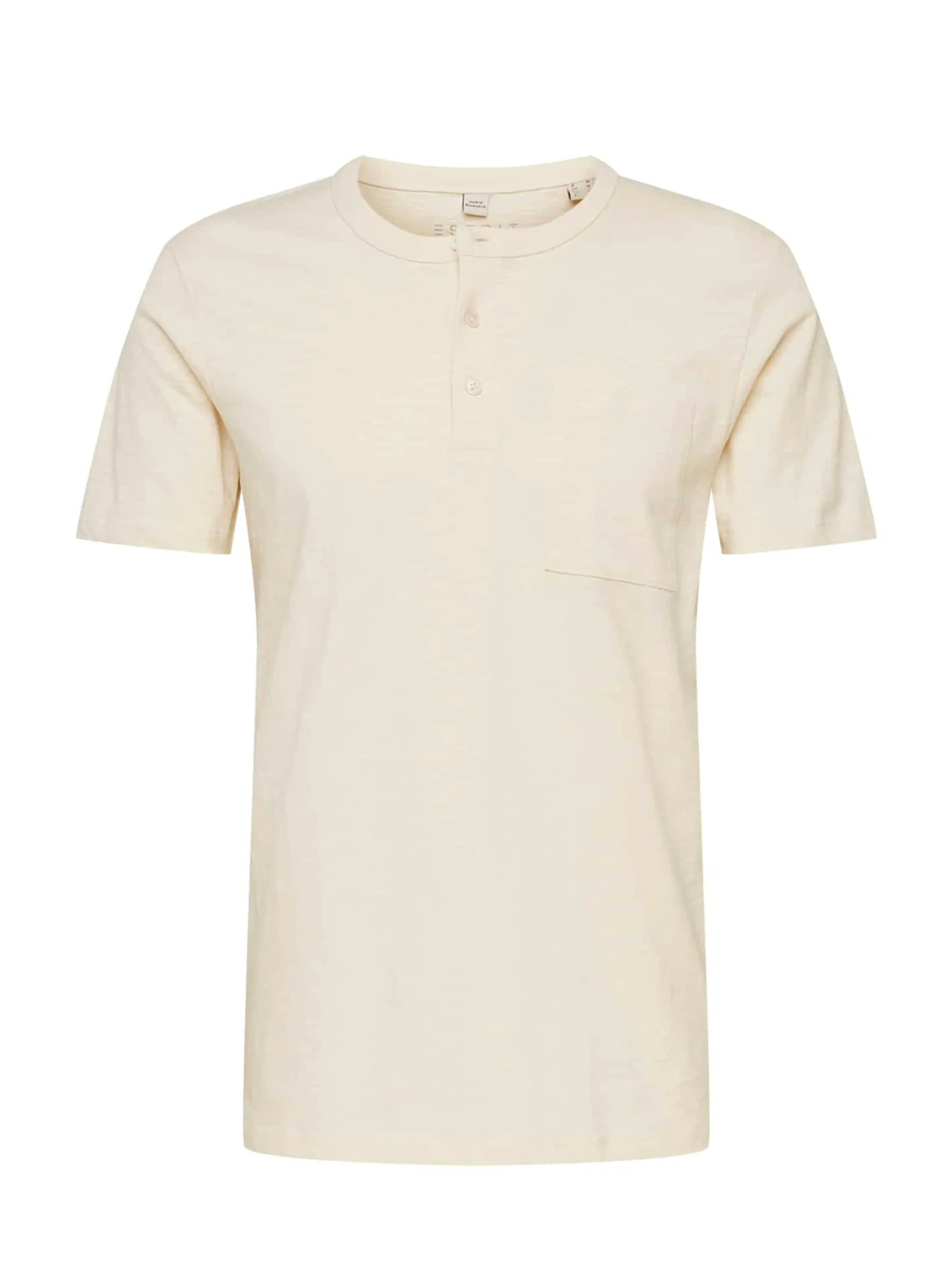 Men's Side Pocket Henley Top,Beige