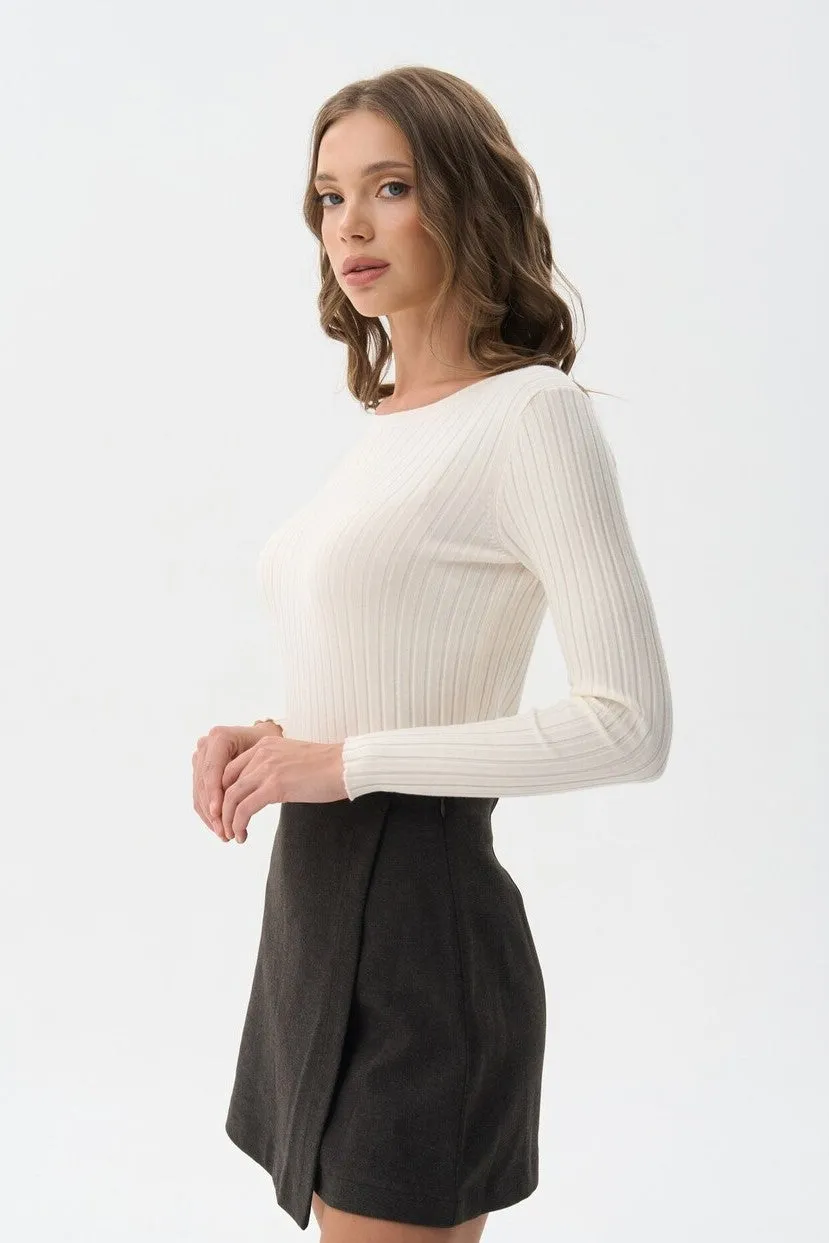 Milk Knit Long Sleeve Top