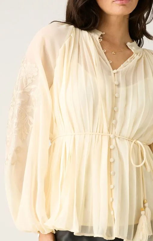 MOS - Willow Pleat Blouse - 54467 Ivory