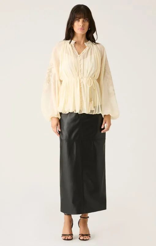 MOS - Willow Pleat Blouse - 54467 Ivory