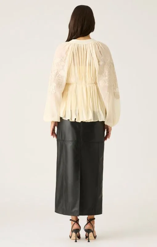 MOS - Willow Pleat Blouse - 54467 Ivory