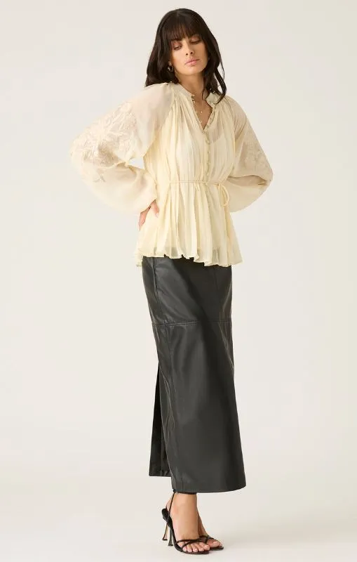 MOS - Willow Pleat Blouse - 54467 Ivory