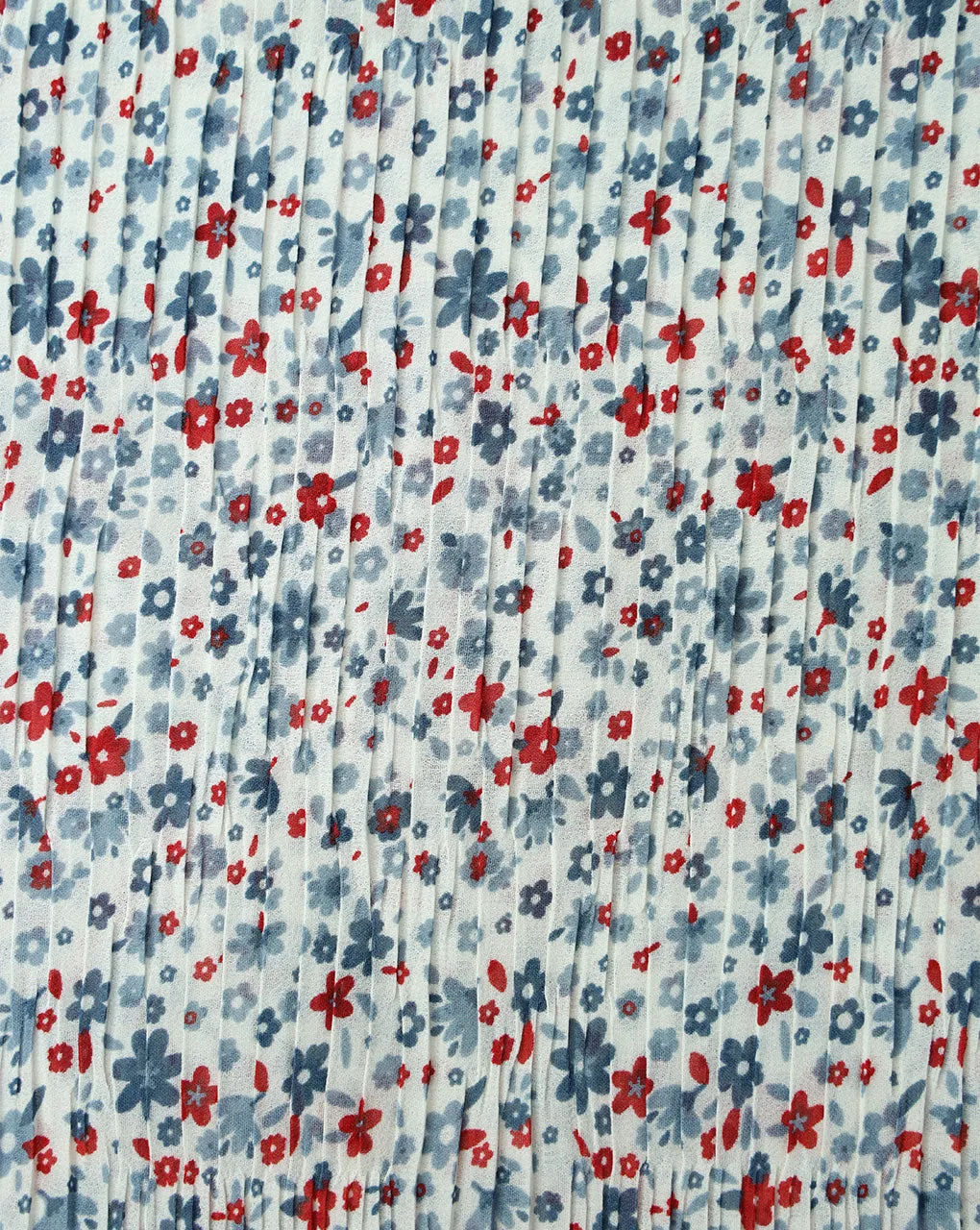 MULTICOLOR SMALL FLOWERS POLYESTER PLEATED FABRIC