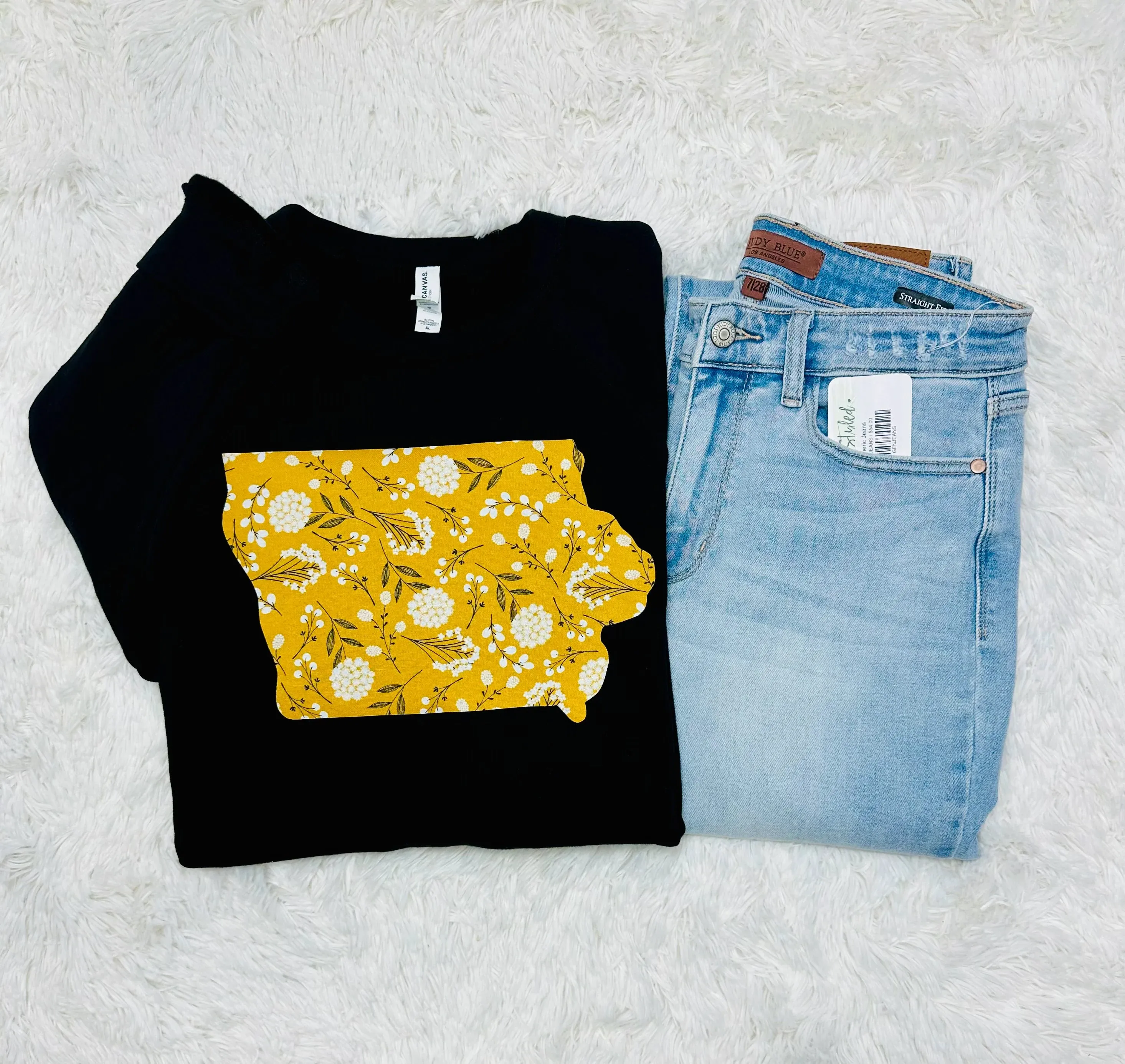 Mustard Floral State Premium Sweatshirt