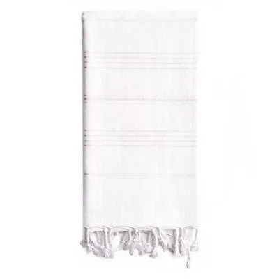 New - Summer Fun Pestemal Beach Towel White - Linum Home Textiles: Lightweight Turkish Cotton, Machine Washable