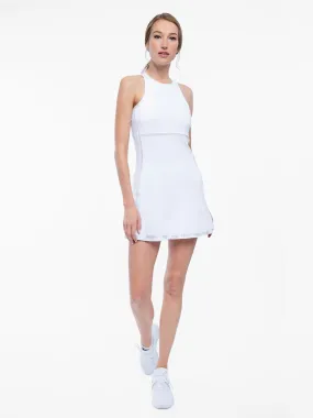 Nora Halter Neck Tennis Dress - White