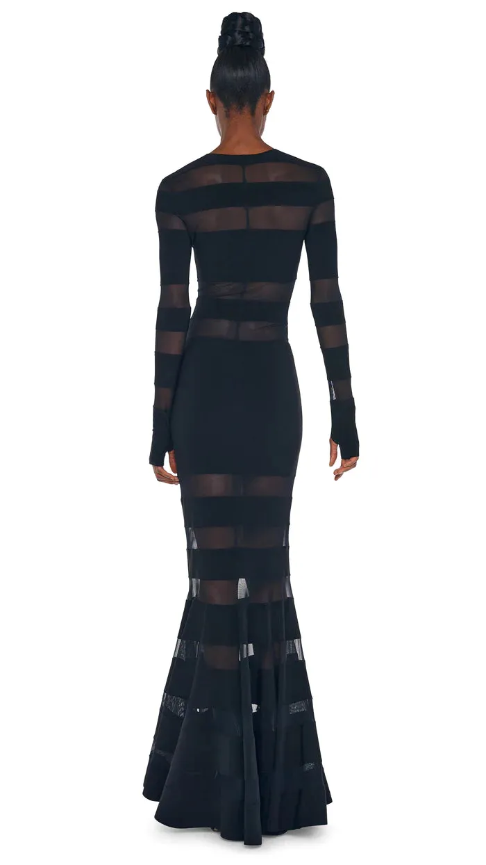 Norma Kamali spliced dress fishtail black