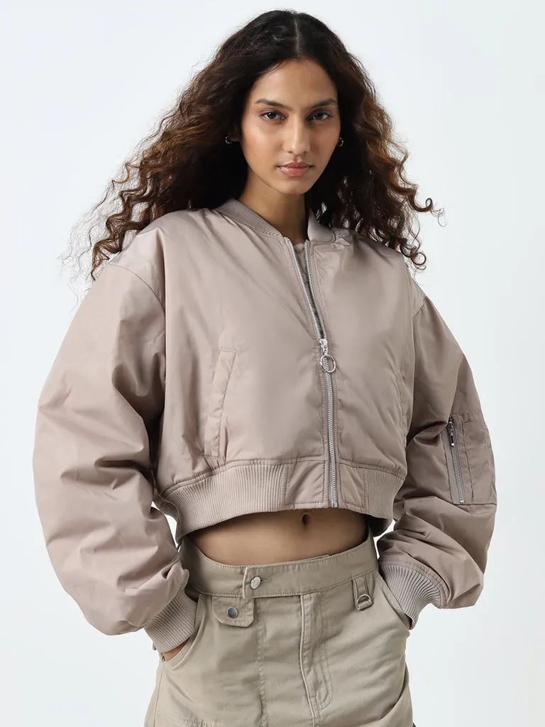 Nuon Beige Bomber Jacket