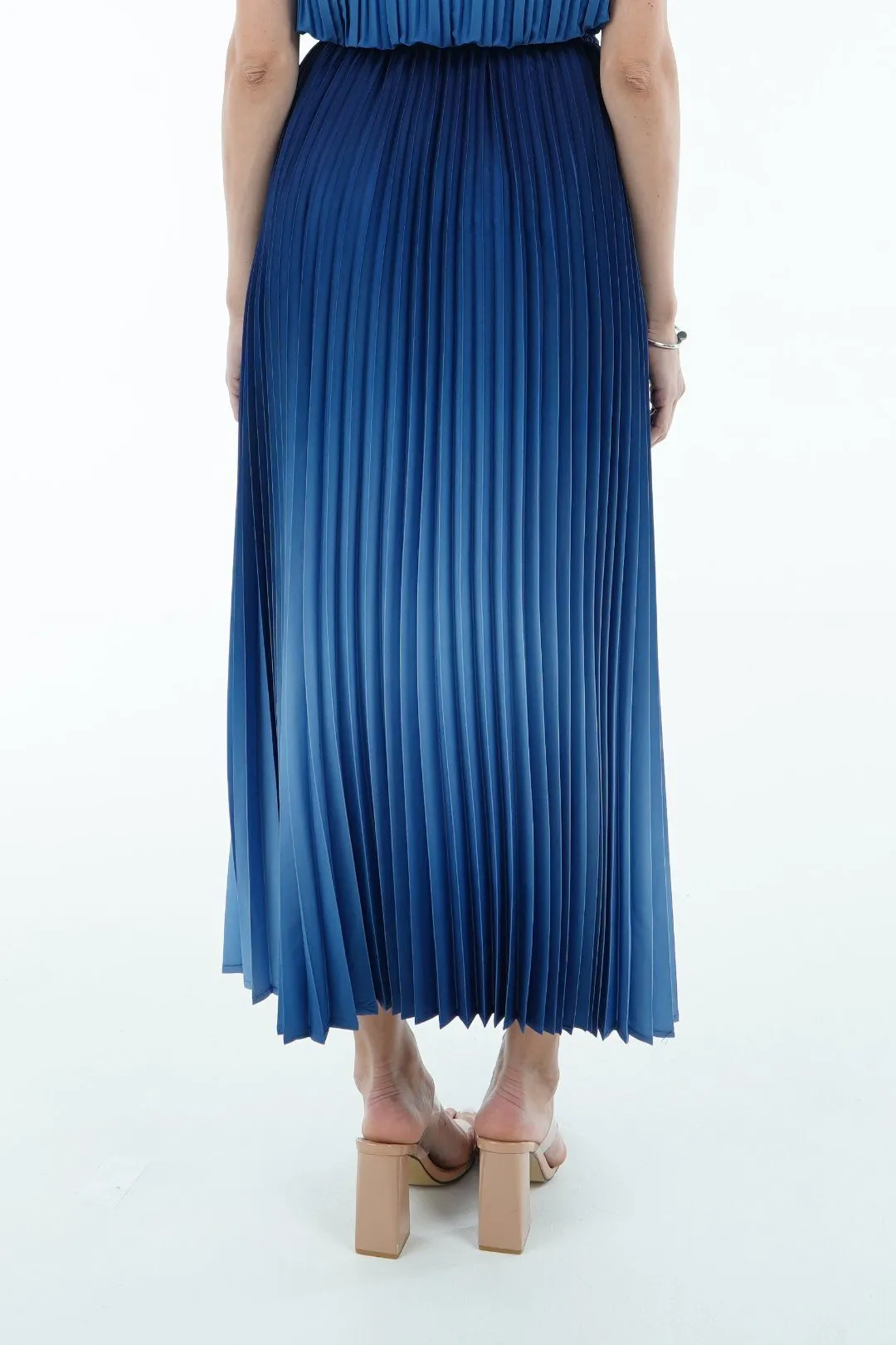 Ombre Palazzo Pleated A-line Skirt