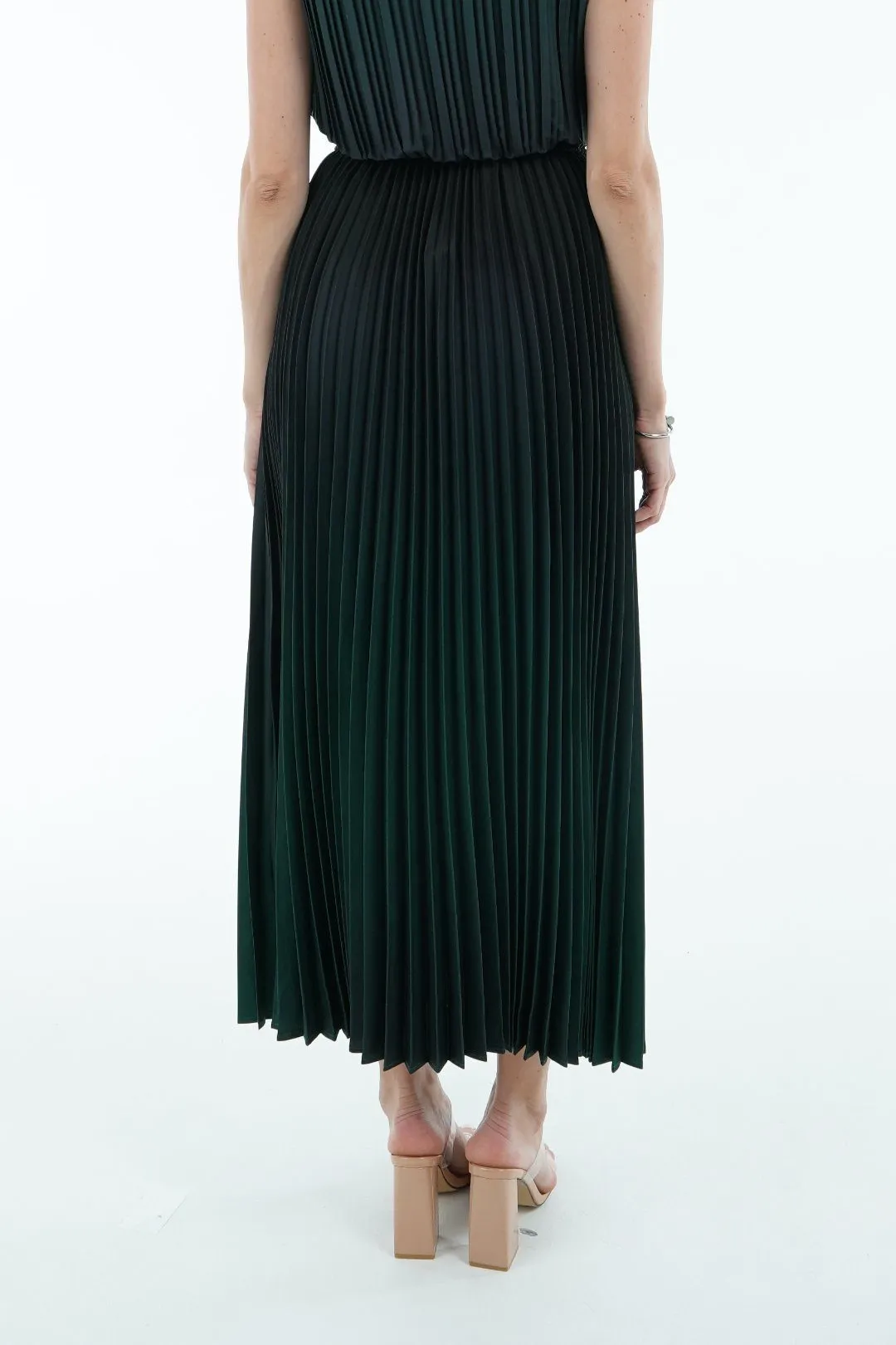 Ombre Palazzo Pleated A-line Skirt