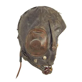 Original Soviet Union WWII Era Soviet Air Forces Leather Flight Helmet With WWII German Avionics