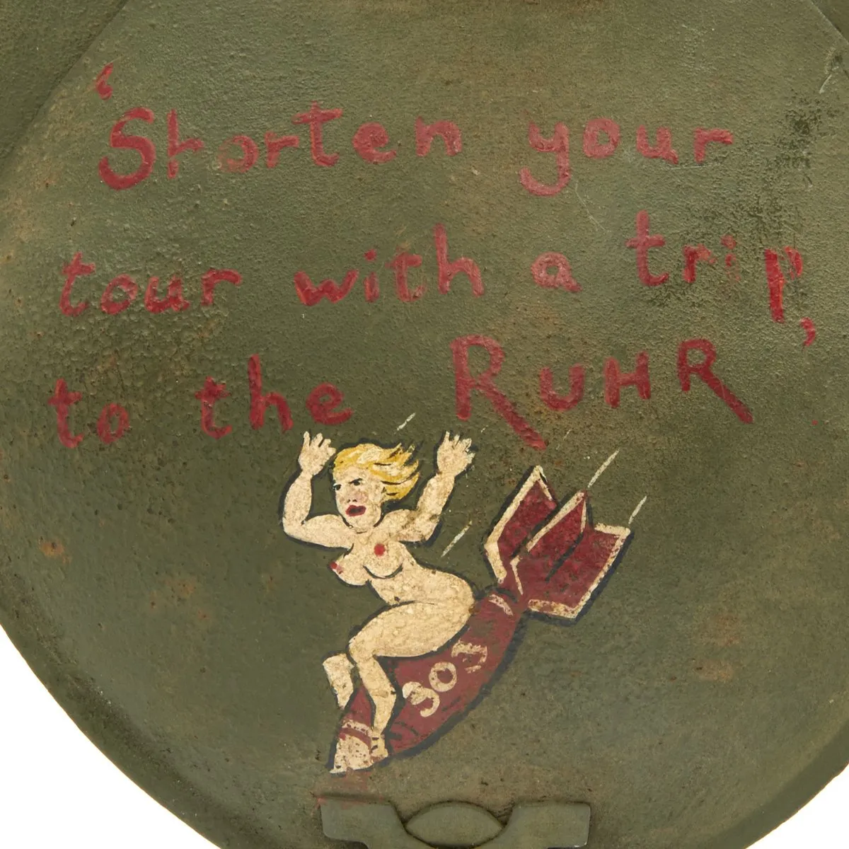 Original U.S. WWII 303rd Bomb Group B-17 Ain't She Sweet Crew Painted M3 Steel FLAK Helmet