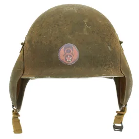 Original U.S. WWII USAAF Bomber Crew M3 Steel FLAK Helmet with 8th Air Force Insignia